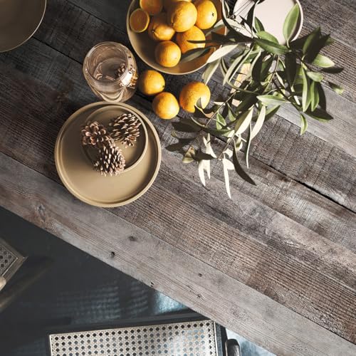 Livebor Gray Shiplap Peel and Stick Wallpaper Wood Contact Paper 17.7”x 393.7” Distressed Wood Wallpaper Peel and Stick Wooden Wall Gray Contact Paper Rustic Shiplap Plank for Walls and Countertops - Image 4