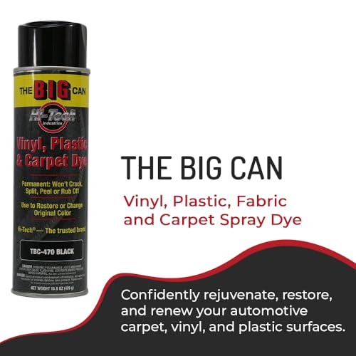 HI-TECH Big Can Vinyl, Plastic, Fabric and Carpet Spray Dye, Black, 15oz | Permanent Color Restorer for Carpet and Upholstery | Won't Crack, Split, Peel, or Rub Off - Image 2