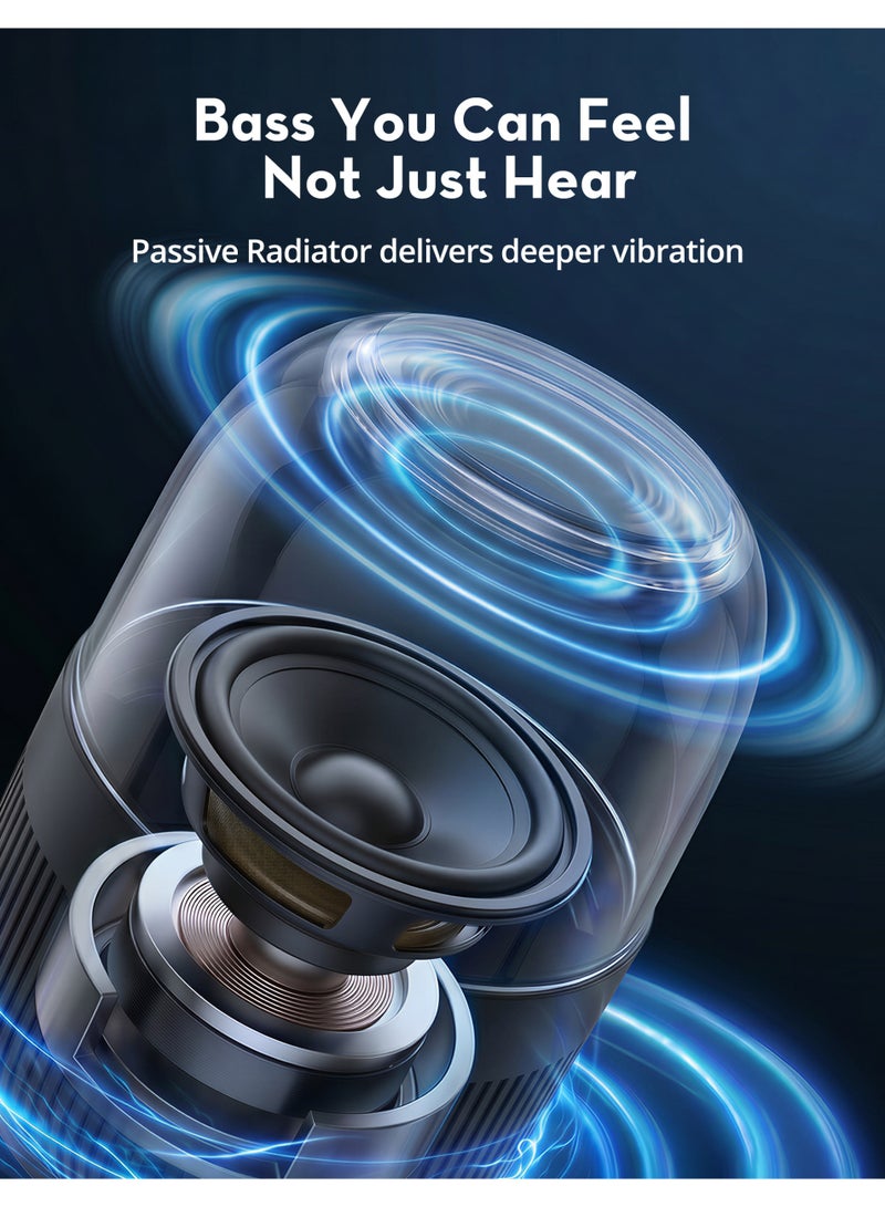 RAVPOWER RGB Bluetooth Speaker 12H Battery Stereo Sound Portable Wireless Speaker IPX4 Waterproof Party Outdoor Speaker Black RP-SK006 Black - Image 5