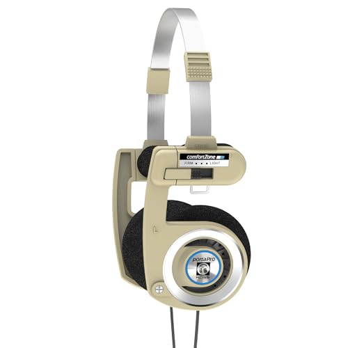 Koss Porta Pro Limited Edition On-Ear Headphones, in-Line Microphone, Volume Control and Touch Remote Control, Retro Style, Includes Hard Carry Case, Wired with 3.5mm Plug, Rhythm Beige - Image 1