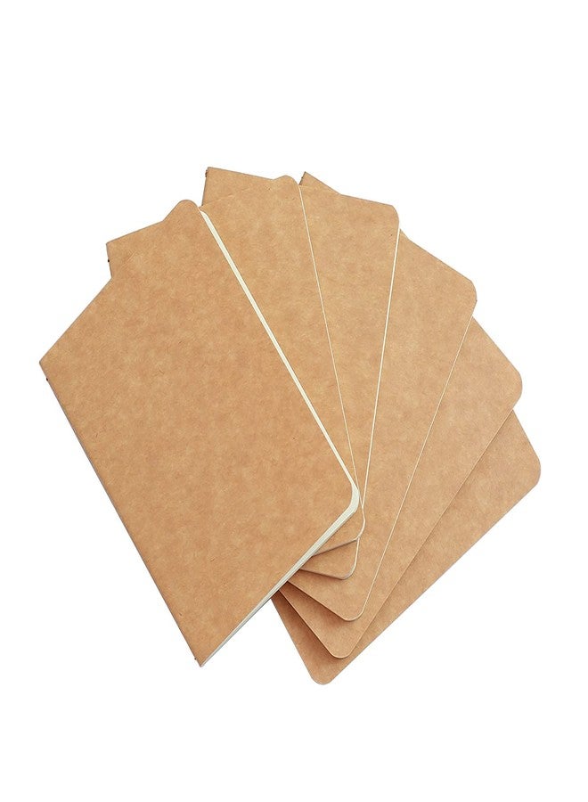 INNAXA Softcover Pocket Notebook Set - 3.5" x 5.5" - 6 Pack - 30 Sheets - 60 Blank Pages - Perfect for the Traveler (Brown Kraft) - Image 2