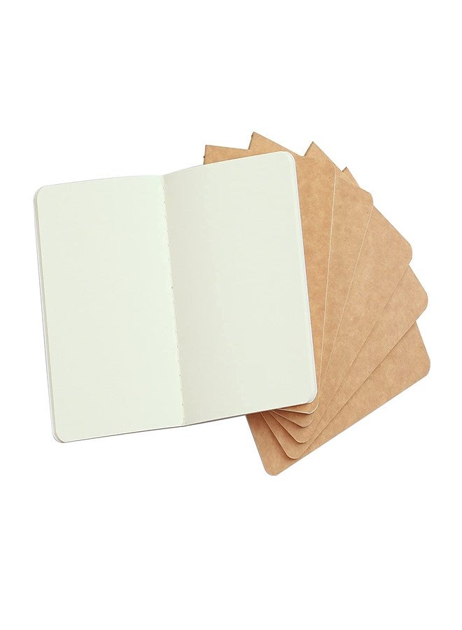 INNAXA Softcover Pocket Notebook Set - 3.5" x 5.5" - 6 Pack - 30 Sheets - 60 Blank Pages - Perfect for the Traveler (Brown Kraft) - Image 3