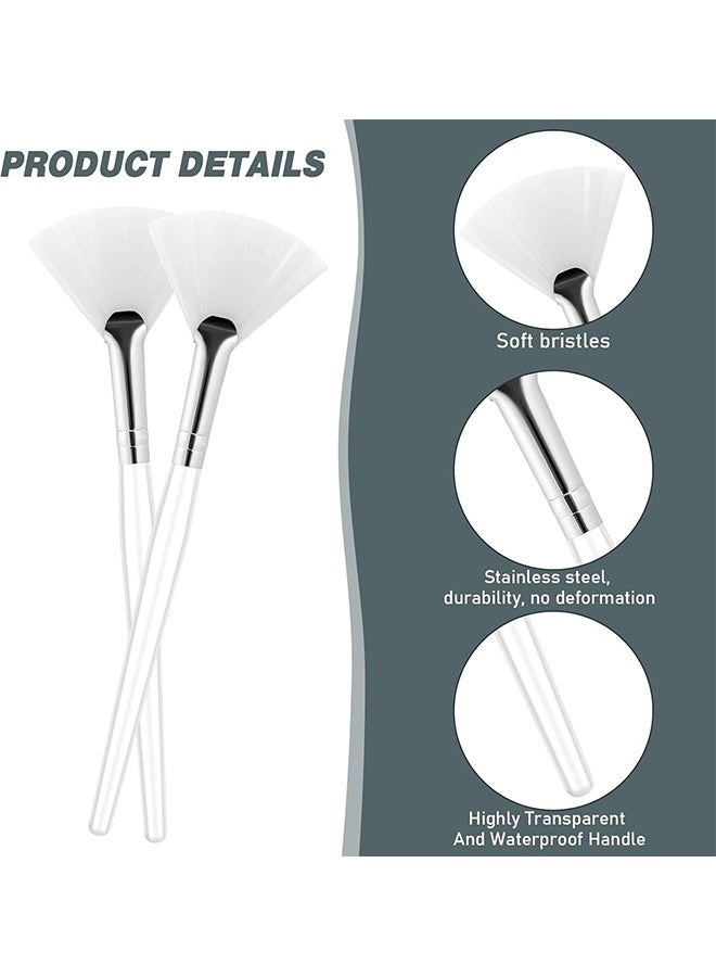 2PCS Face Mask Brush Soft Facial Fan Brush & Acid Applicator for Peel, Sleeping & Mud Mask, Makeup Cosmetic Applying Tools - Image 3
