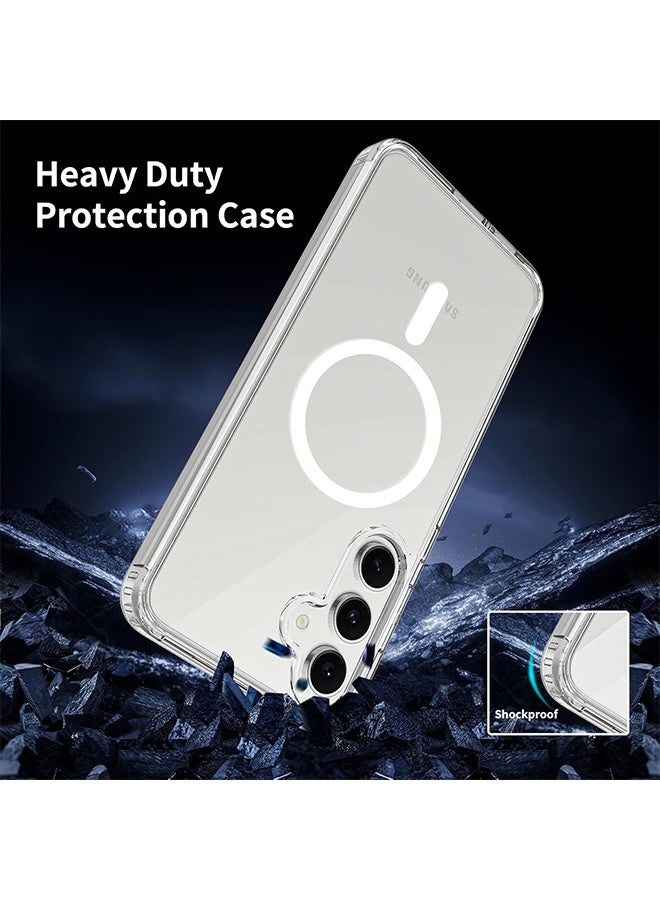 for Samsung Galaxy S24 FE 5G Case Cover Magnetic Cover Compatible with MagSafe Hard Back Slim Shockproof Bumper Support Wireless Charging - Image 3