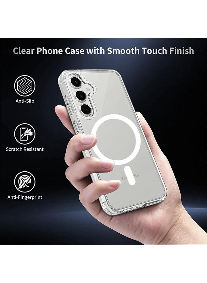for Samsung Galaxy S24 FE 5G Case Cover Magnetic Cover Compatible with MagSafe Hard Back Slim Shockproof Bumper Support Wireless Charging - Image 5