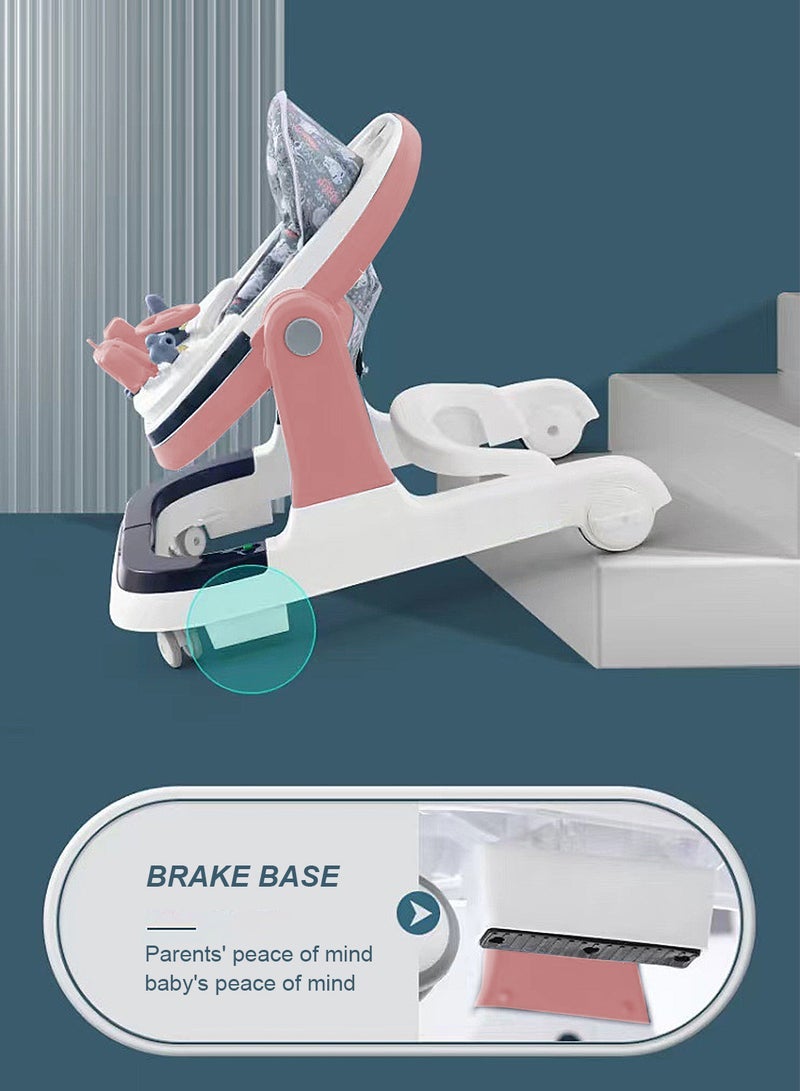 ما بيبي يمكن للطفل ووكر سيارة مضادة للساق مضادة للدوران للأولاد والبنات الجلوس ودفع عربة الأطفال المشاية التعليمية - Image 4