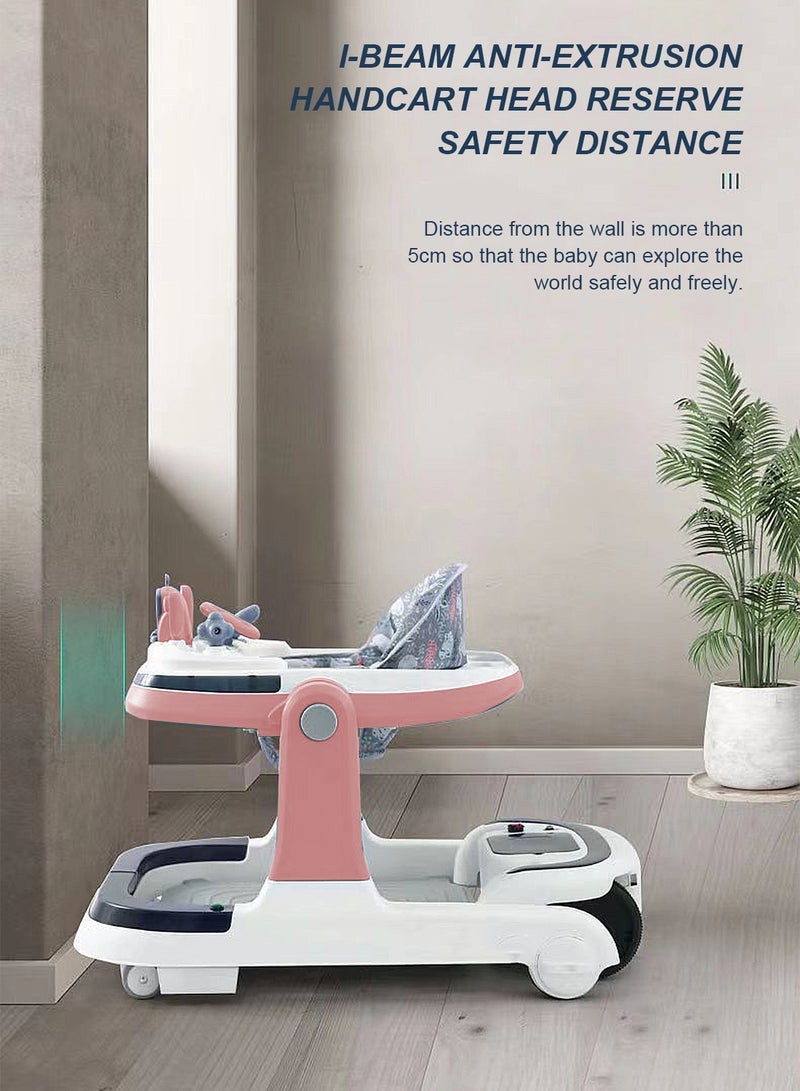 ما بيبي يمكن للطفل ووكر سيارة مضادة للساق مضادة للدوران للأولاد والبنات الجلوس ودفع عربة الأطفال المشاية التعليمية - Image 3