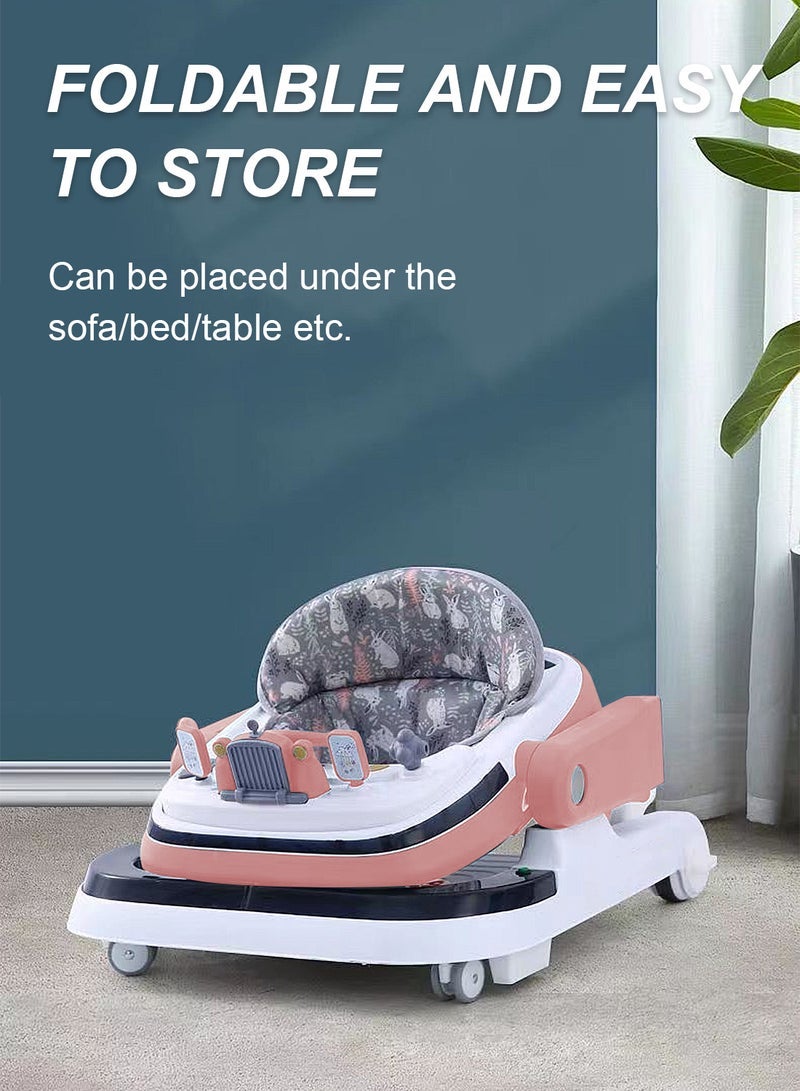 ما بيبي يمكن للطفل ووكر سيارة مضادة للساق مضادة للدوران للأولاد والبنات الجلوس ودفع عربة الأطفال المشاية التعليمية - Image 2