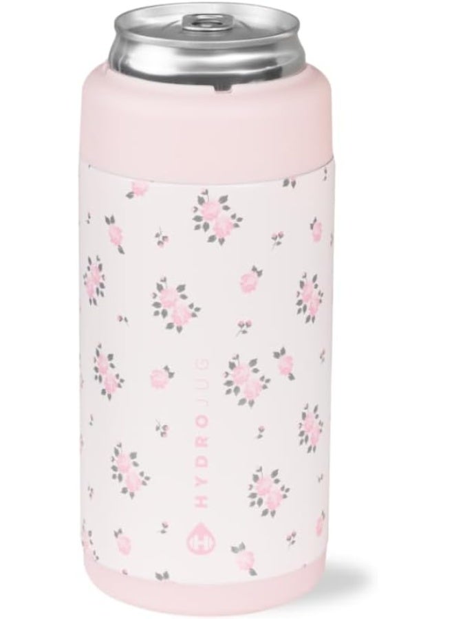 Tonies HydroJug Slim Can Cooler - 2-in-1 Insulated Can Cooler Cup - Stainless Steel Slim Can Holder with Non-Slip Rubber Base - Screw-Top Lid - Dishwasher Safe - 12oz, Wildrose - Image 1