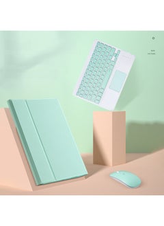Generic For IPad For Iphone 13 Bluetooth Keyboard Protective Case 2025air7 Leather Case Pro11 Mouse Mini6-Color:Sky Cloud Blue + Bluetooth Keyboard (Upgrade Touch)-Product Type:iPad 10.2 Inches (7/8/9 Generation Universal)  - Image 3