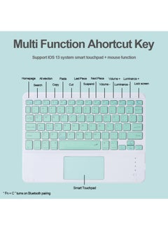 Generic For IPad For Iphone 13 Bluetooth Keyboard Protective Case 2025air7 Leather Case Pro11 Mouse Mini6-Color:Sky Cloud Blue + Bluetooth Keyboard (Upgrade Touch)-Product Type:iPad 10.2 Inches (7/8/9 Generation Universal)  - Image 4