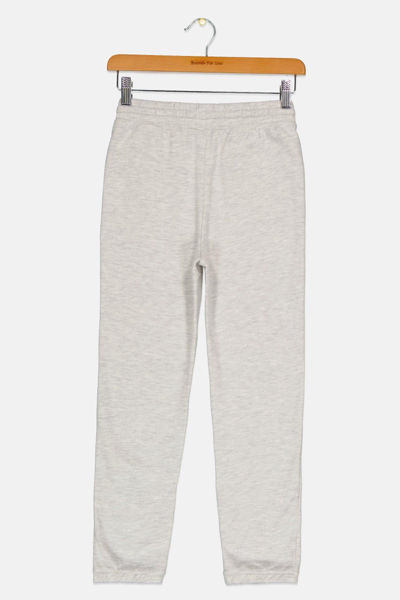 Rumi + Ryder Kids Boy Solid Drawstring Jogger Pants, Light Grey - Image 2