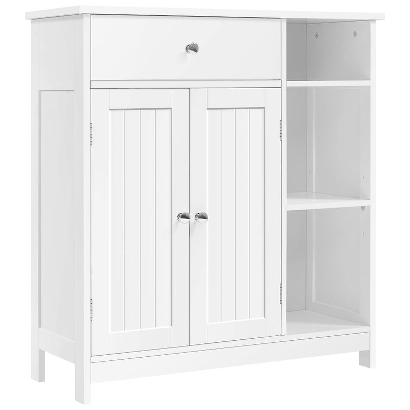 Yaheetech Bathroom Floor Cabinet Kitchen Freestanding Storage Organizer Large Side Cabinet with Doors Drawer  Adjustable Shelves for Living Room Entryway 12 D x 295 W x 315 H White