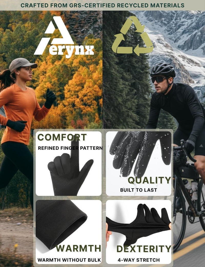 Aerynx Lightweight Running Winter Gloves, Touch Screen Warm Gloves Liners for Cycling Biking Sporting Driving for Men Women X1 - Image 2