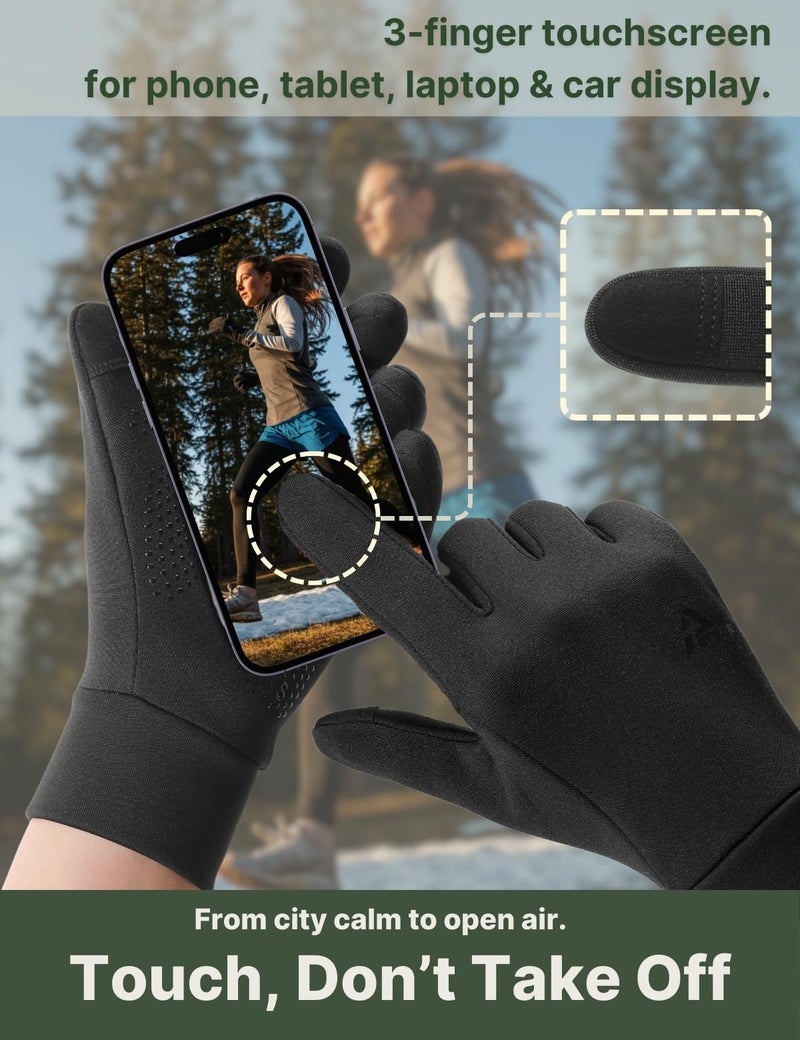 Aerynx Lightweight Running Winter Gloves, Touch Screen Warm Gloves Liners for Cycling Biking Sporting Driving for Men Women X1 - Image 3