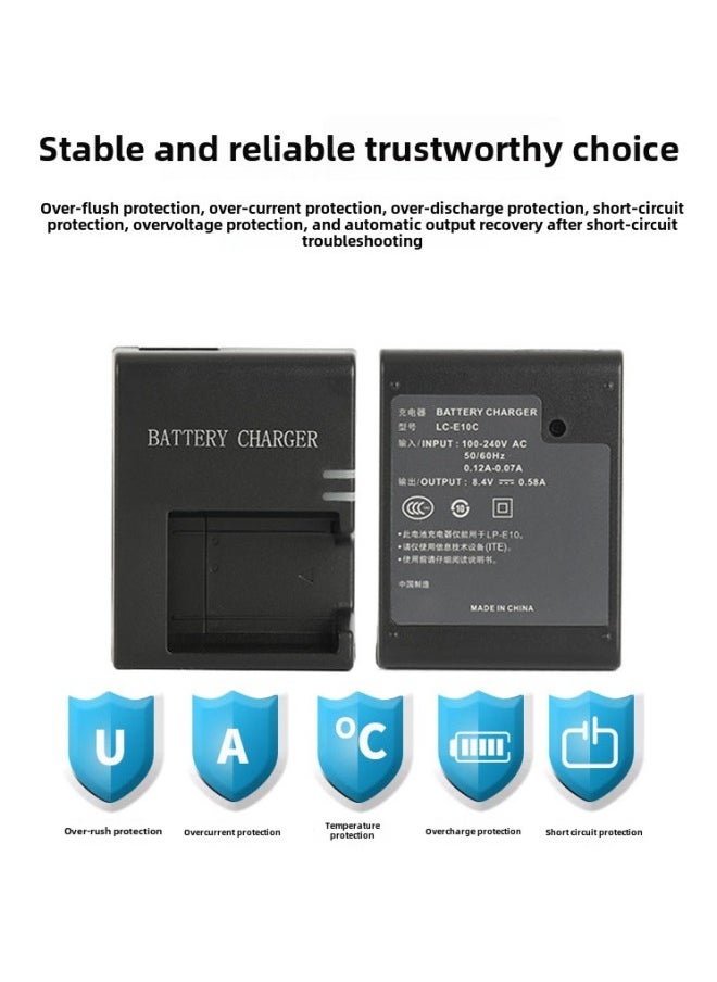 Generic - Applicable To 1100D 1200D 1300D 1500D 3000D 4000D Charger LC-E10C-Color:White Box Packaging + European Regulations (EU) - Image 1