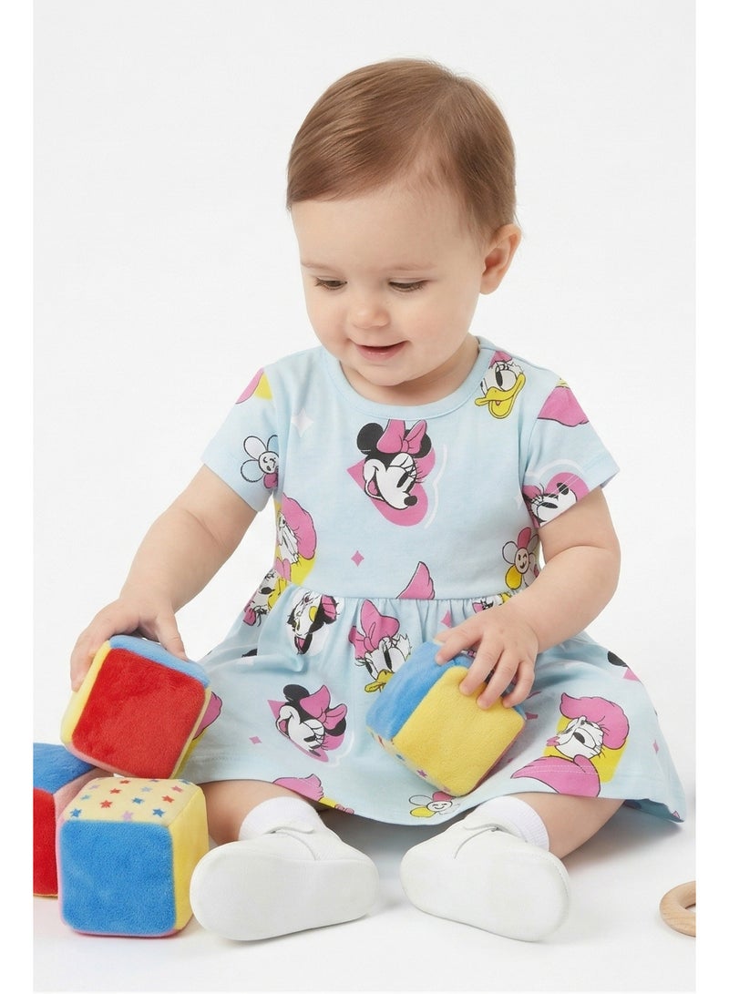 Disney Baby Girls Minnie Mouse Print Cotton Dress - Image 5