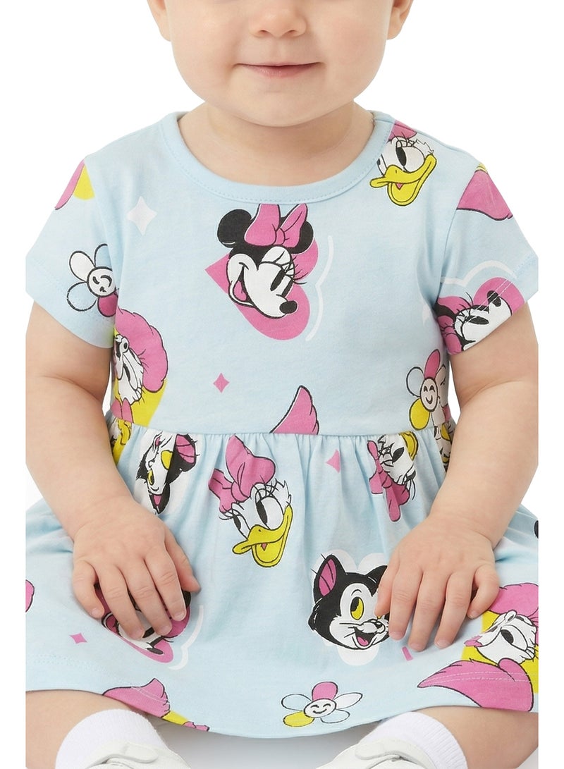 Disney Baby Girls Minnie Mouse Print Cotton Dress - Image 2