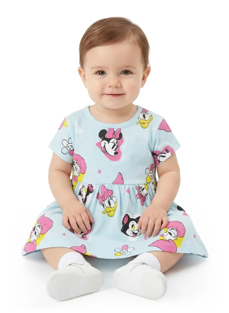 ديزني Disney Baby Girls Minnie Mouse Print Cotton Dress