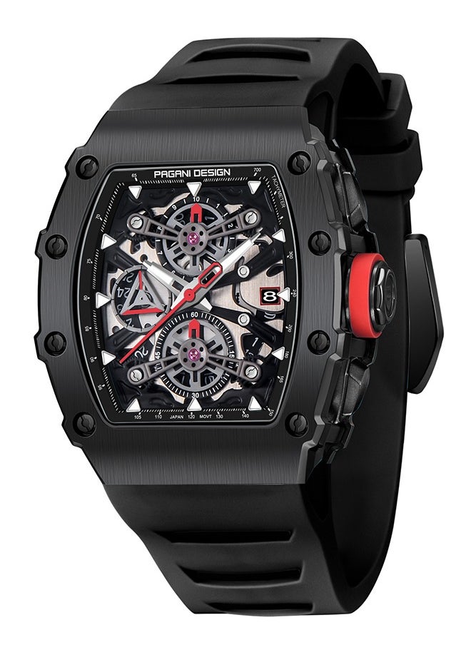 PAGANI DESIGN - Mens Skeleton Quartz Wrist watch YM92 Movt Watch for Men Sapphire Glass Stainless Steel Case Waterproof Clock - Image 1