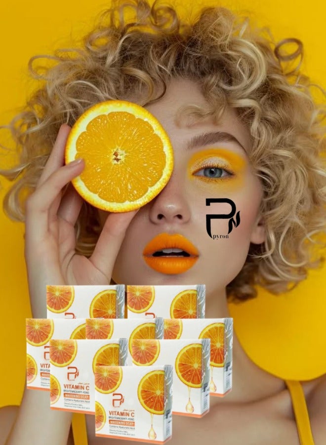 بيرون 8 قطع صابون فيتامين سي لتفتيح البشرة ومحاربة الشيخوخة - Image 1