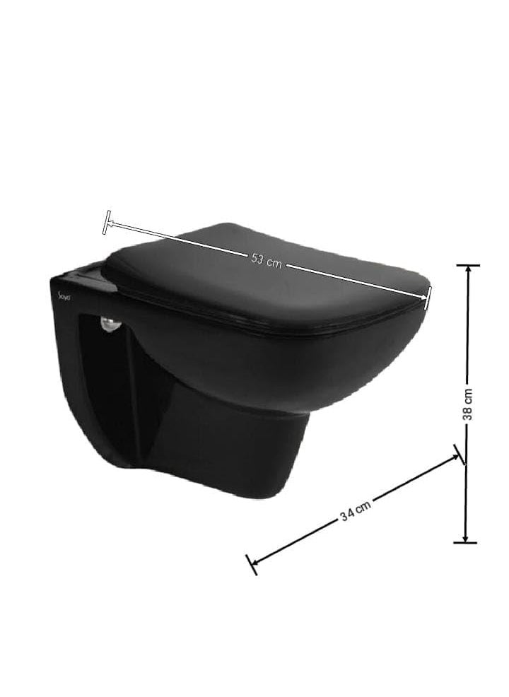 Bherunath Bherunath Combo of Wall MountedWall Hung Western ToiletCommodeEWC Square with Soft Close Slim Seat Cover and 80mm Thick Dual Flush Concealed CisternFlush Tank with Push Flush Plate White  - Image 2