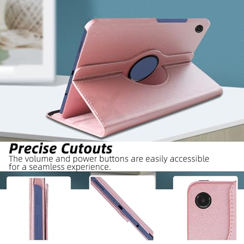 TGK Rotating Cover for Samsung Galaxy Tab A9 8.7 inch 360 Degree Leather Flip Case (Rose Gold) - Image 3