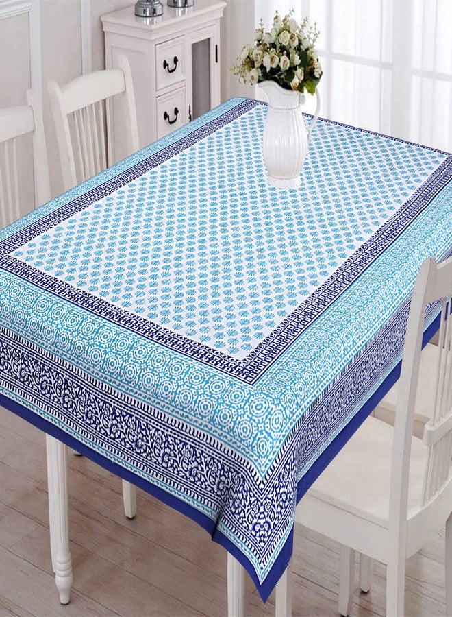 Texstylers Table Cloth | Table Cloth for 6 Seater Dining Table| Dining Table Cover 6 Seater | Table Cover 6 Seater | Dining Table Cover | Rectangle, Cotton,150 cm X 225 cm (Blue) - Image 1