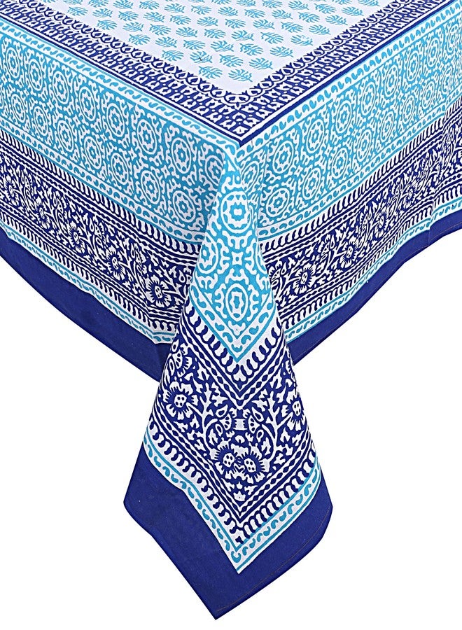 Texstylers Table Cloth | Table Cloth for 6 Seater Dining Table| Dining Table Cover 6 Seater | Table Cover 6 Seater | Dining Table Cover | Rectangle, Cotton,150 cm X 225 cm (Blue) - Image 4