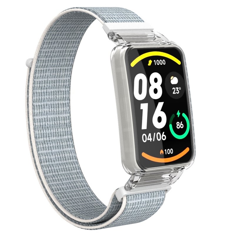 erorex For Xiaomi Mi Band 7 Pro Integrated Pc Protective Case + Nylon Loop Watch Band(White) - Image 3