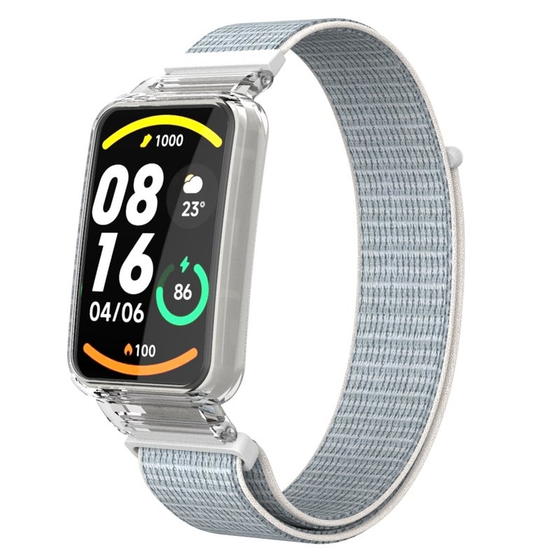 erorex For Xiaomi Mi Band 7 Pro Integrated Pc Protective Case + Nylon Loop Watch Band(White) - Image 1