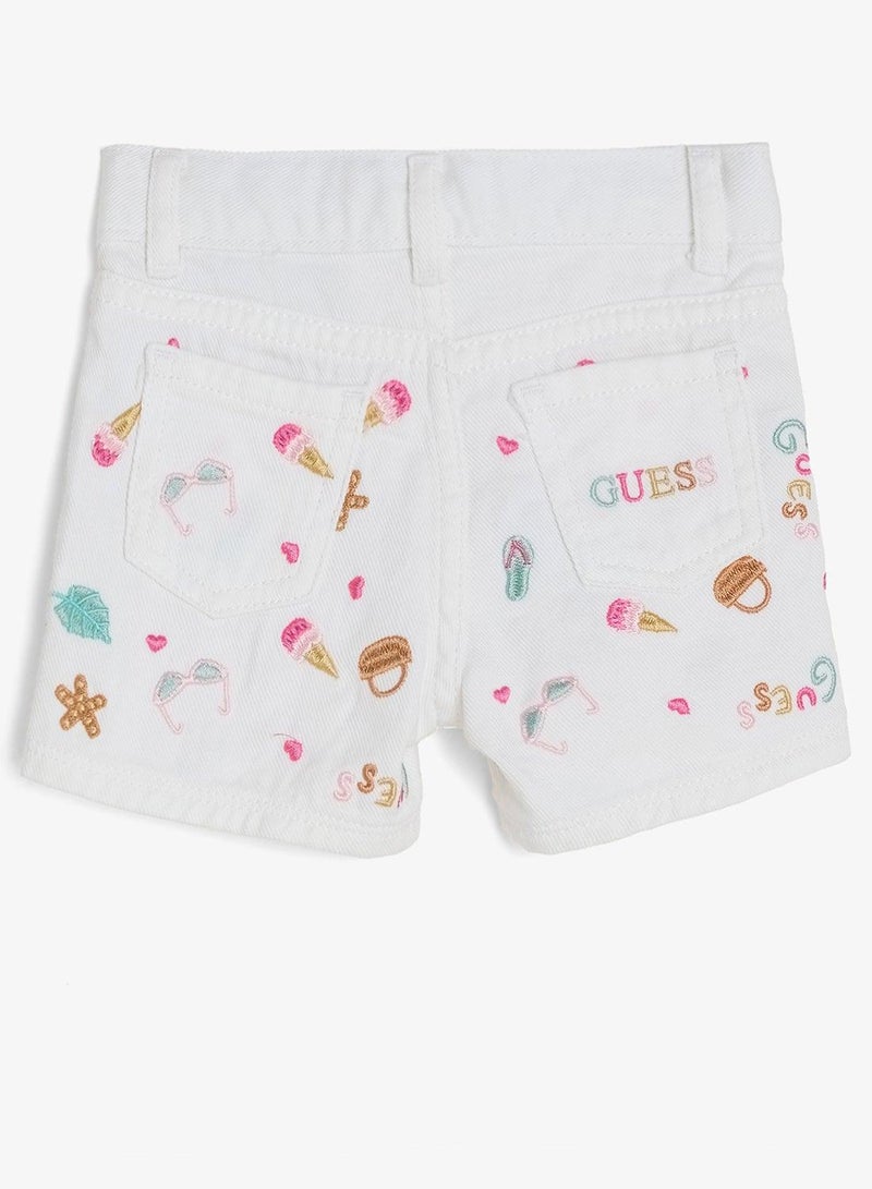 GUESS Infant Printed Denim Shorts - Image 3