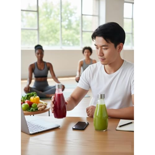 Glassbunny 250ml Transparent Glass Bottle with Stainless Steel Lid & Anti-Slip Bottom, Leak-Proof, Reusable for Water, Juice, Smoothies, Milk for Home, Office, Gym & Travel (Pack of 4) - Image 4