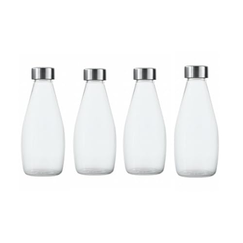 Glassbunny 250ml Transparent Glass Bottle with Stainless Steel Lid & Anti-Slip Bottom, Leak-Proof, Reusable for Water, Juice, Smoothies, Milk for Home, Office, Gym & Travel (Pack of 4) - Image 1