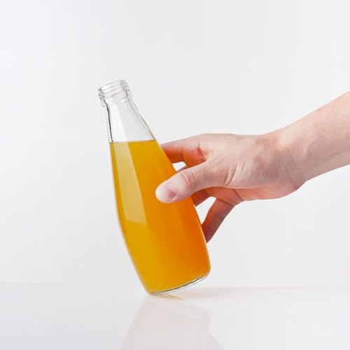 Glassbunny 250ml Transparent Glass Bottle with Stainless Steel Lid & Anti-Slip Bottom, Leak-Proof, Reusable for Water, Juice, Smoothies, Milk for Home, Office, Gym & Travel (Pack of 4) - Image 5
