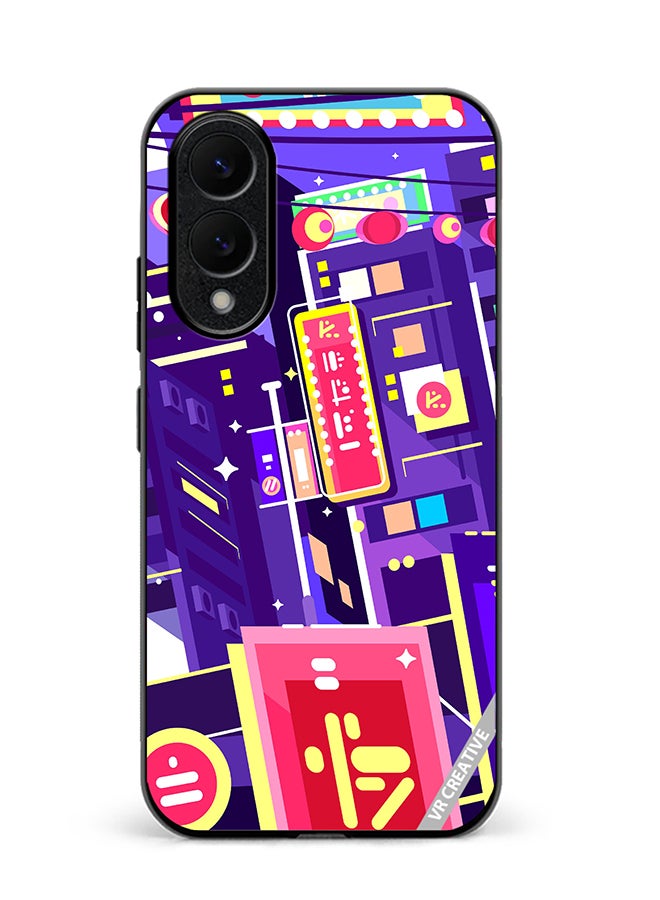 VR CREATIVE Protective Case Cover For Samsung Galaxy S25 Edge Evening Chinese City Design Multicolour