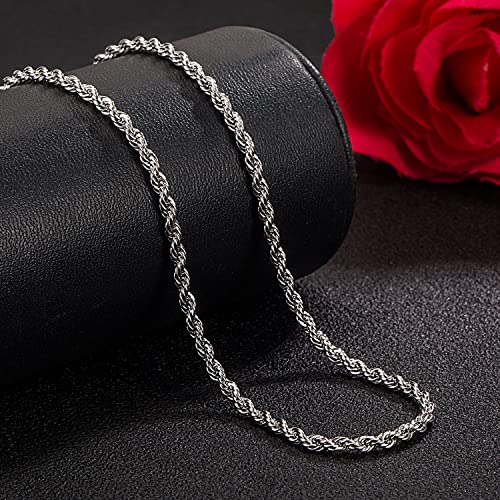 H&Beautimer قلادة فضة استرلينية 925 صلبة للرجال والنساء سلسلة سنغافورية ملتوية 0.12'' مجوهرات فاخرة قلادة فضة أصلية 16-17-18-19-20-22-24-26-28-30'' مصنوعة يدويًا في إيطاليا (19 بوصة، فضة) - Image 5