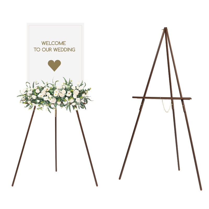MEEDEN Easel Stand for Wedding Sign Wood Tripod for Poster Board Wooden Easel Standing for Display Welcome Picture