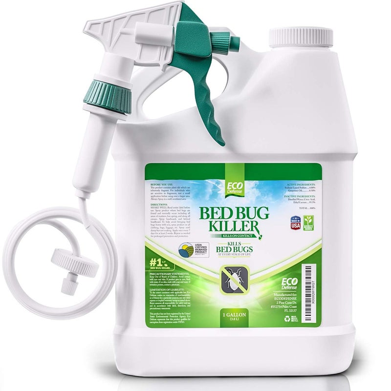 Eco Defense Bed Bug Killer - USDA Biobased, Bed Bug Spray & Dust Mite Spray - Natural Repellent Treatment - 1 Gallon - Image 1