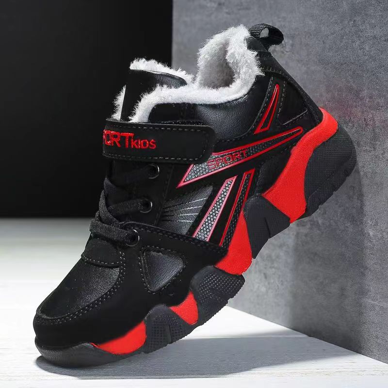 Boys' Warm Casual Sneakers – Lightweight Velcro Shoes for Primary School Students - Image 3
