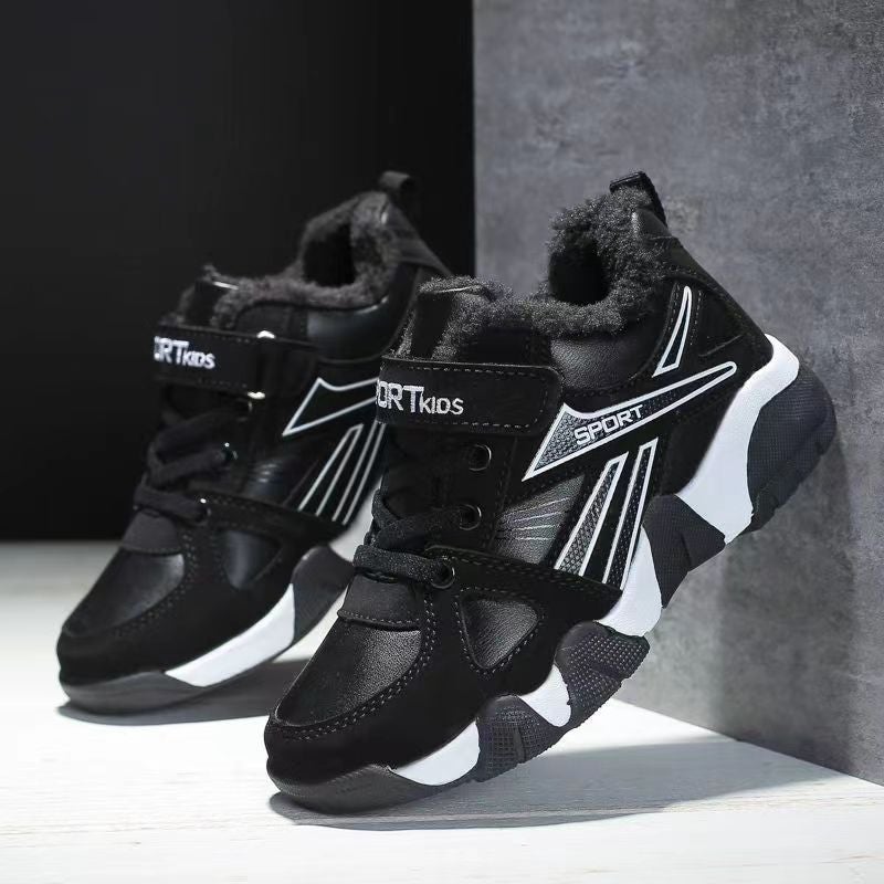 Boys' Warm Casual Sneakers – Lightweight Velcro Shoes for Primary School Students - Image 4