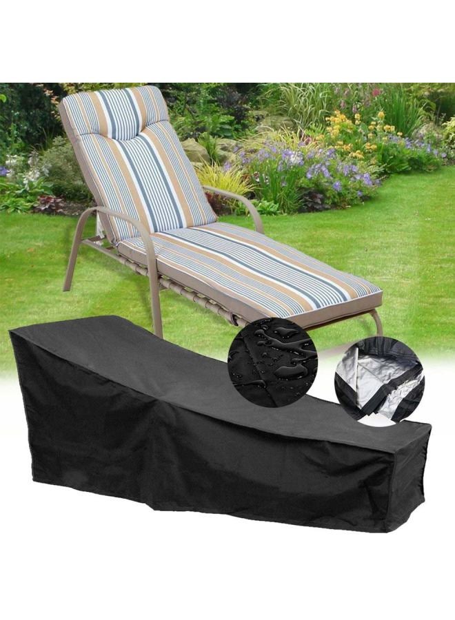Aknur Water Resistant Sun Lounger Cover Black 200x68x40cm - Image 2
