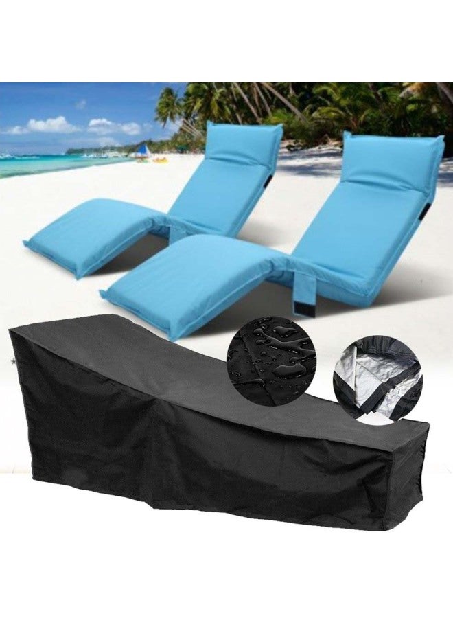 Aknur Water Resistant Sun Lounger Cover Black 200x68x40cm - Image 3