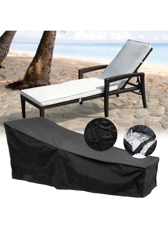 Aknur Water Resistant Sun Lounger Cover Black 200x68x40cm - Image 4