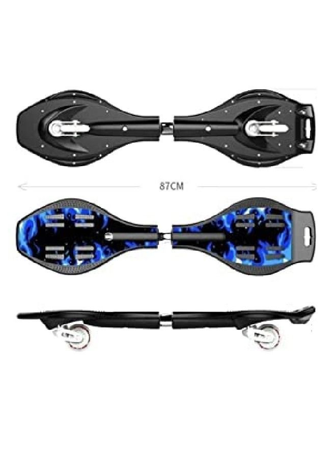 Skate Board Wave Skate Board with Carry Bag .Flash Colorful Light on Wheels (Multi Color and Multi Design) (Blue WaveBoard)  - Image 2