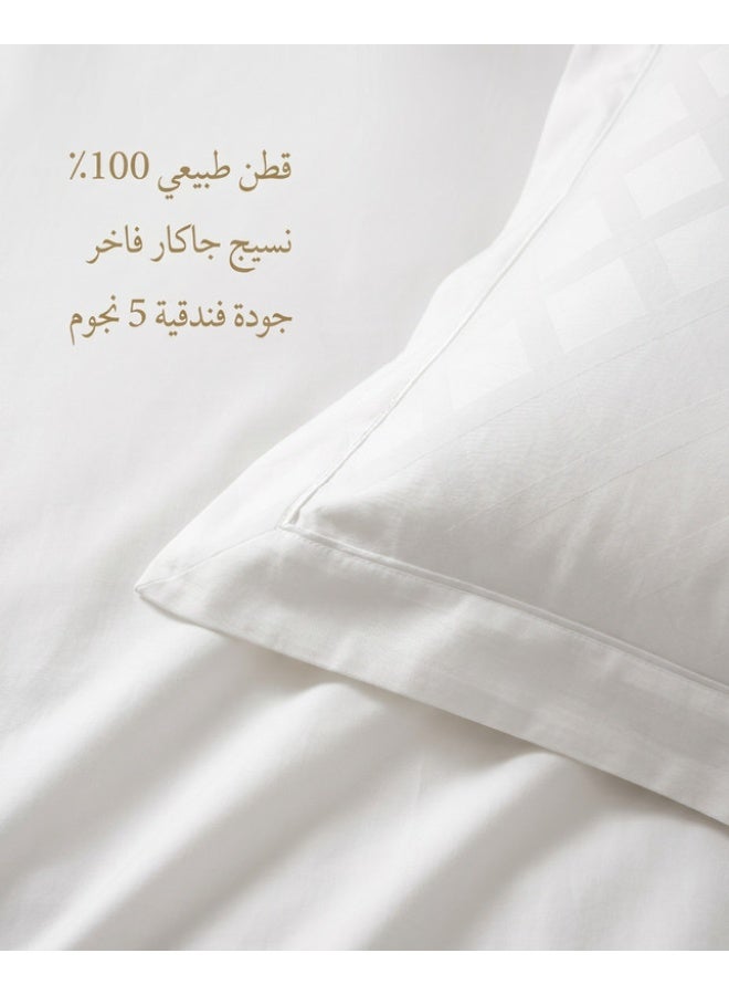 تى ام هوم طقم كفر لحاف جاكار جاكار هندسي، 3 قطع، 50 × 70 سم، قطن طبيعي 100%، جودة فندقية فاخرة - Image 2