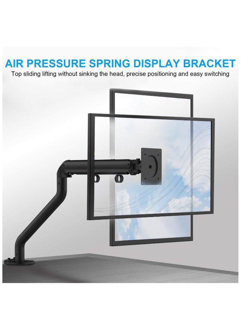 XiuWoo - 17-32 Inch Single Arm Monitor Stand, Adjustable Gas Spring Desk Mount Stand with Cable Management, Heavy Duty Computer Monitor Stand, 360° Rotating Monitor Arm for Computer Screen - Image 1
