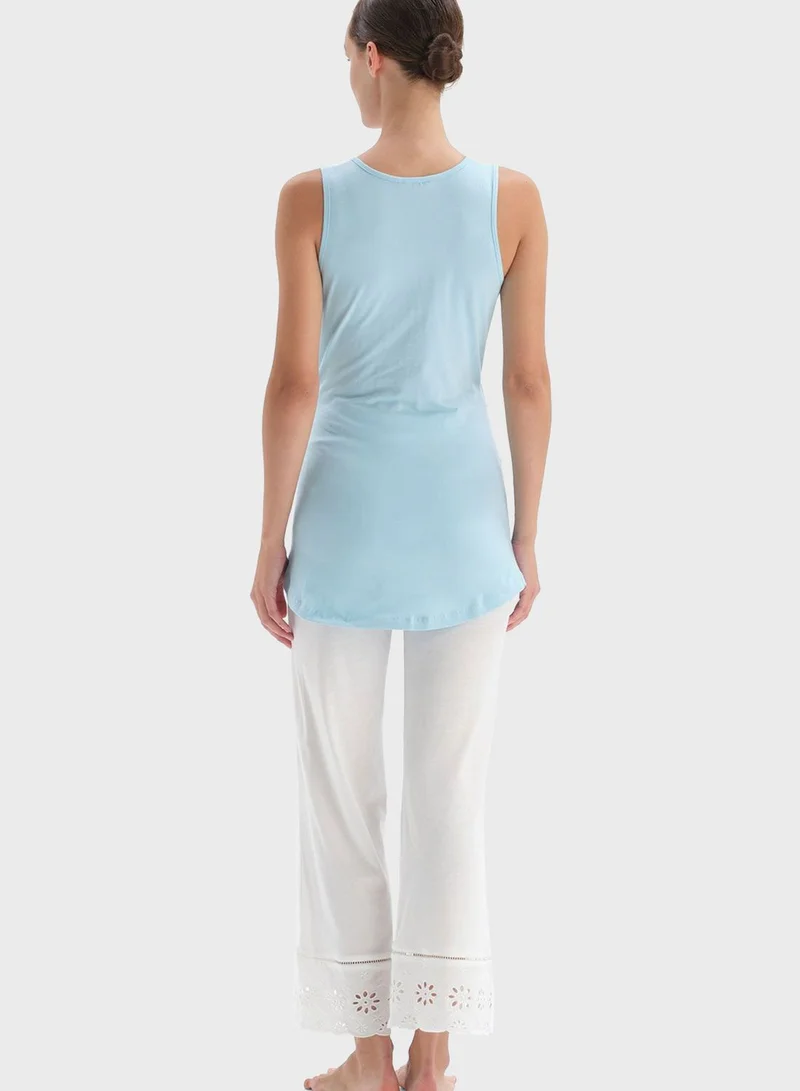 dagi Surplice Neck Tank Top