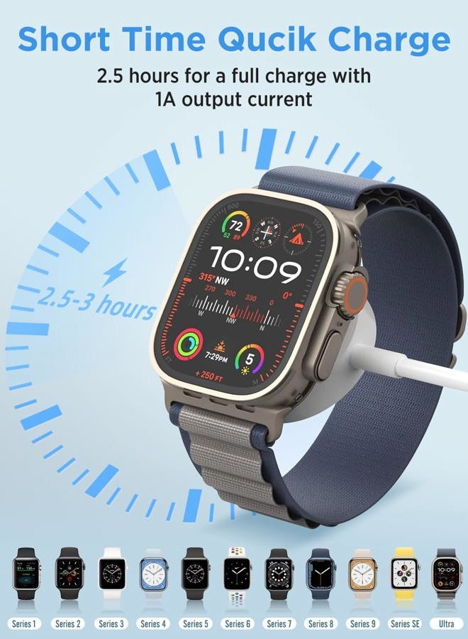 Amasuki Upgraded iWatch Charger Compatible with Apple Watch Charger USB Magnetic Charging Cable Portable Fast Charger Accessories for iWatch Series 10/9/8/7/6/5/4/3/2 Ultra 2/SE - Image 4