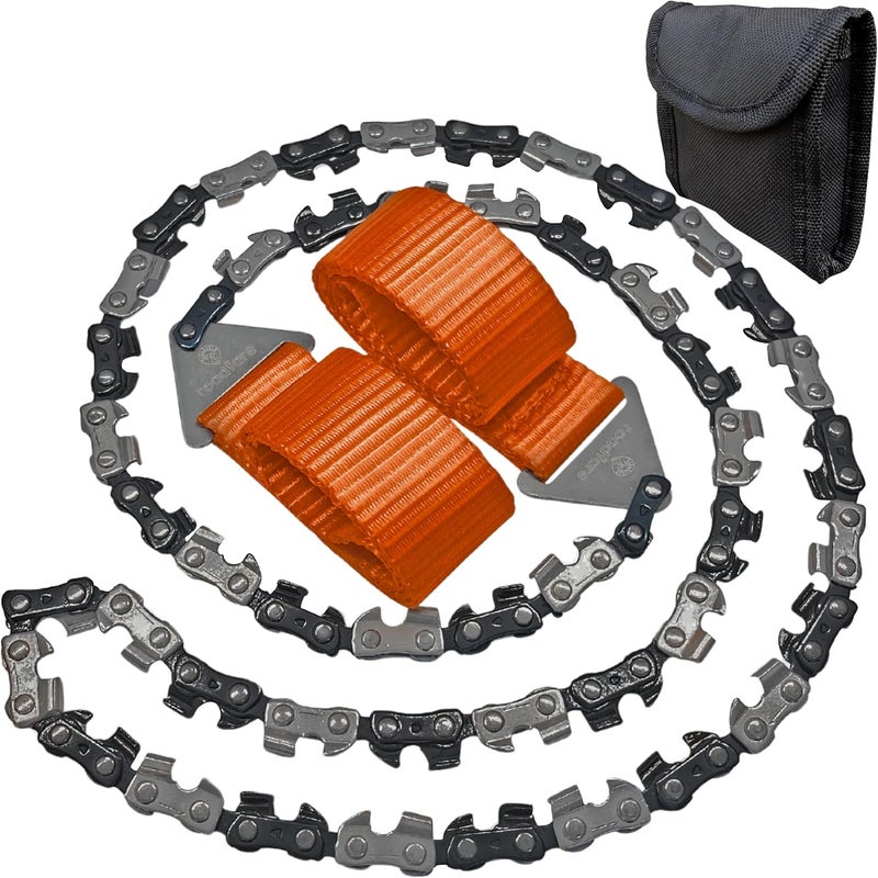 Roadfare Pocket Chainsaw - 36 Inch Manual Hand Chain - Pocket Saw with 48 Bidirectional Teeth - For Fast Easy Cutting - Camping Survival - Wire Rope Cable Saw - Backpacking Camp Gear - Image 1